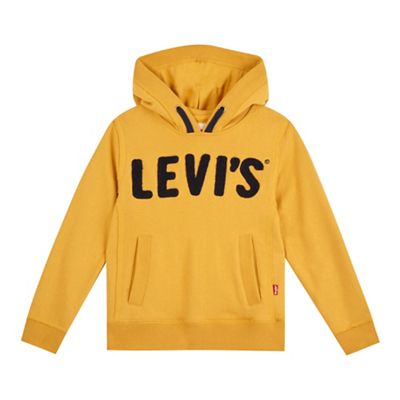 Levi's Boys' yellow flocked logo hoodie